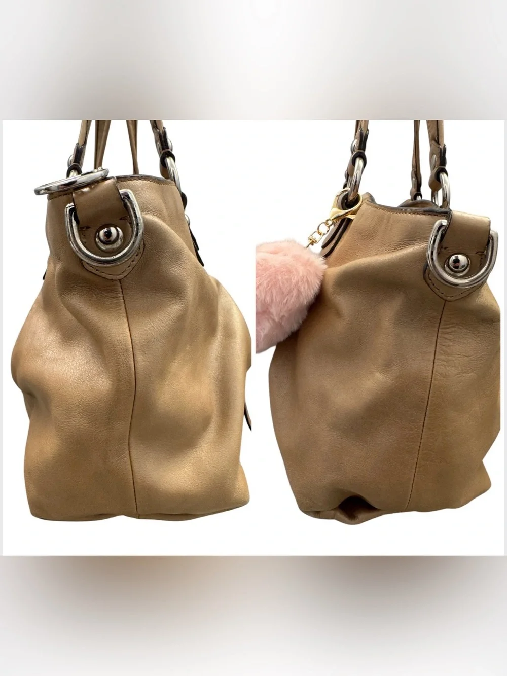 Coach Poppy Champagne Gold Leather Rocker Satchel Y2K Legacy Lined Style 16285